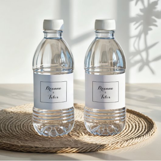 Moderne kalligrafie bruiloft water fles label waterfles etiket