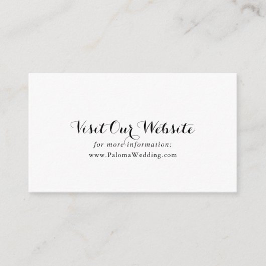 Moderne kalligrafie bruiloft website informatiekaartje (Voorkant)