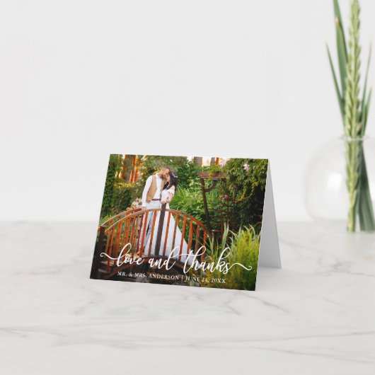 Moderne kalligrafie Bruiloftsliefde en Bedankt Opm (Voorkant)