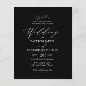 Moderne kalligrafie budget bruiloft uitnodigingen flyer (Voorkant)