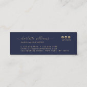 Moderne kalligrafie Chic Gold Pink & Midnight Blue Mini Visitekaartje (Achterkant)