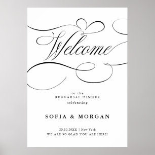 Moderne kalligrafie Chic Repetitie Diner Welkom Poster