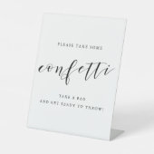 Moderne kalligrafie Confetti Verzenden Reclamebord Met Voetstuk (Voorkant)