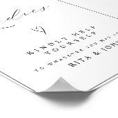 Moderne kalligrafie dames badkamer bruiloft teken poster (Hoek)
