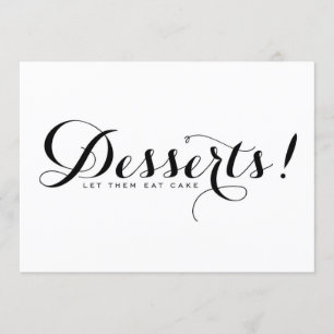 Moderne kalligrafie Dessert Huwelijksbordkaart Kaart