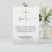 Moderne kalligrafie doop dank u kaart (Staand voorkant)