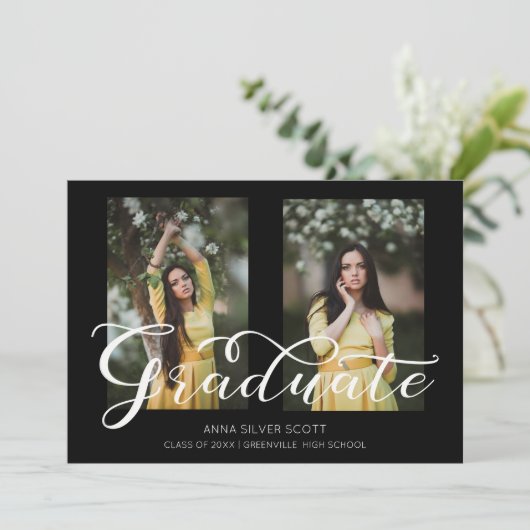Moderne kalligrafie Eenvoudige afbeelding 2 Afstud Kaart (Staand voorkant)