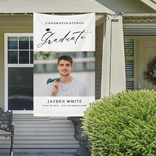 Moderne kalligrafie Eenvoudige foto Graduation Par Spandoek