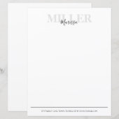 Moderne kalligrafie Eenvoudige monogram naam (Voorkant / Achterkant)