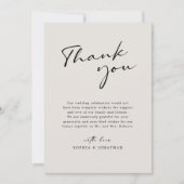 Moderne kalligrafie Elegant Eggshell Simple Weddin Bedankkaart (Voorkant)