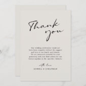 Moderne kalligrafie Elegant Eggshell Simple Weddin Bedankkaart (Voorkant / Achterkant)