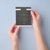 Moderne kalligrafie Elegant Gold Blush Pink & Grey Flyer (Hand)