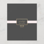 Moderne kalligrafie Elegant Gold Blush Pink & Grey Flyer (Achterkant)