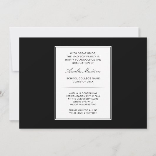 Moderne kalligrafie Elegant inkt Script 3 Foto Afs Aankondiging (Achterkant)