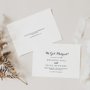 Moderne kalligrafie Elopement Aankondiging