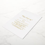 Moderne kalligrafie Elopement Reception Gold Folie Uitnodiging (Gedraaid)