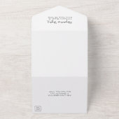 Moderne kalligrafie Formeel Baby shower All In One Uitnodiging (Buitenkant)