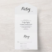 Moderne kalligrafie Formeel Baby shower All In One Uitnodiging (Binnen)