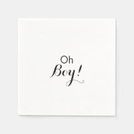 Moderne kalligrafie Formele Oh Boy Baby shower Servet