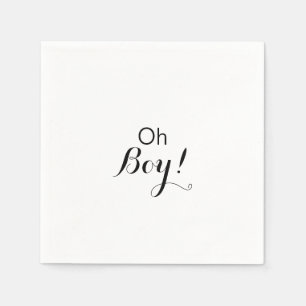 Moderne kalligrafie Formele Oh Boy Baby shower Servet