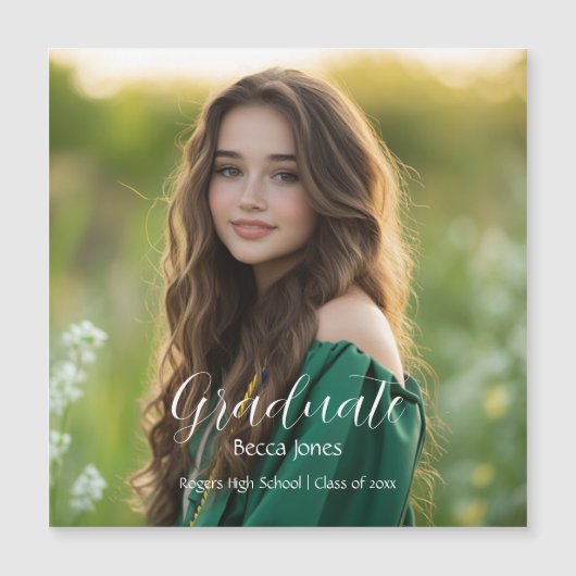 Moderne kalligrafie Foto Afstuderen Magnet (Voorkant)