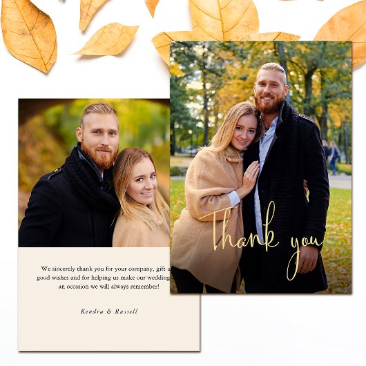 Moderne kalligrafie Foto Bedankkaart