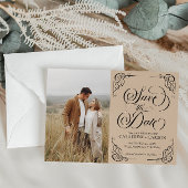 Moderne kalligrafie foto Beige Save The Date