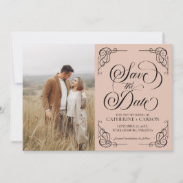 Moderne kalligrafie  foto Beige Save The Date