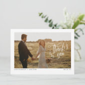 Moderne kalligrafie Foto bruiloft Hartelijk dank Bedankkaart (Staand voorkant)