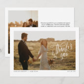 Moderne kalligrafie Foto bruiloft Hartelijk dank Bedankkaart (Voorkant / Achterkant)