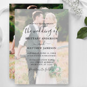 Moderne kalligrafie foto overlay bruiloft kaart