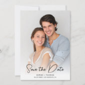 Moderne kalligrafie foto save the date (Voorkant)
