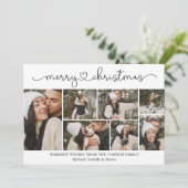 Moderne kalligrafie Fotocollage Kerstmis Kaart (Staand voorkant)