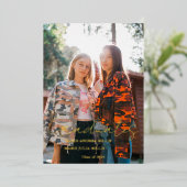 Moderne kalligrafie gewricht Afstuderen foto Afstu Folie Uitnodiging (Staand Voorkant)