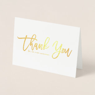 Moderne kalligrafie Gold Foil Dank u Folie Kaarten