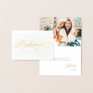 Moderne kalligrafie Gold Wil je mijn bruidsmeisje  Folie Kaarten
