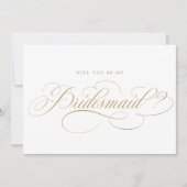 Moderne kalligrafie Gold Wil je mijn bruidsmeisje  Kaart (Voorkant)