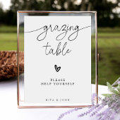 Moderne kalligrafie grazende tafel bruiloft teken poster