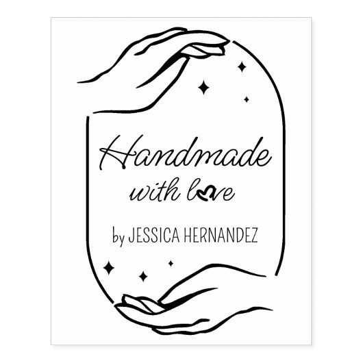 Moderne kalligrafie Handgemaakte Custom Rubberstempel (Afrduk)