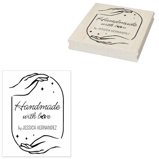 Moderne kalligrafie Handgemaakte Custom Rubberstempel (Gestempeld)