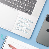 Moderne kalligrafie Handtekening Vinyllabel Sticker (Laptop met iPhone)