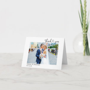 Moderne kalligrafie Hardefoto's Weddenschap Bedankkaart
