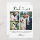 Moderne kalligrafie Harm 3 Fotobruiloft Bedankkaart (Voorkant / Achterkant)