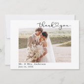 Moderne kalligrafie Harm 3 Fotobruiloft Bedankkaart (Voorkant)