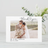 Moderne kalligrafie Harm 3 Fotobruiloft Bedankkaart (Staand voorkant)