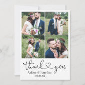 Moderne kalligrafie Harm 4 Fotobruiloft Bedankkaart (Voorkant)