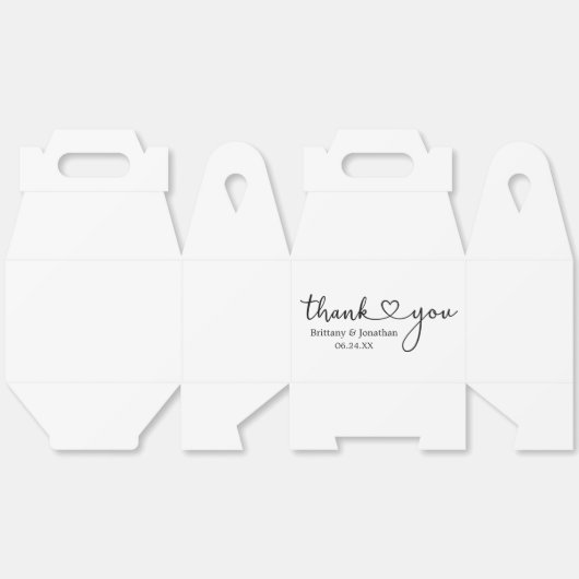 Moderne kalligrafie hart bruiloft dank u gevel bedankdoosjes (Ongevouwen)