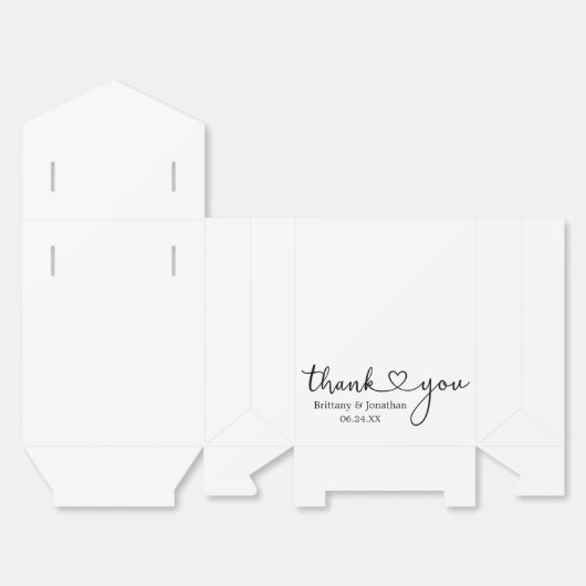 Moderne kalligrafie hart bruiloft dank u nu bedankdoosjes (Ongevouwen)