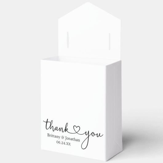 Moderne kalligrafie hart bruiloft dank u nu bedankdoosjes (Open)