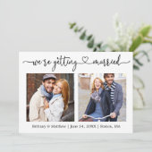 Moderne kalligrafie — Hart die gehuwd wordt 2 Foto Save The Date (Staand voorkant)